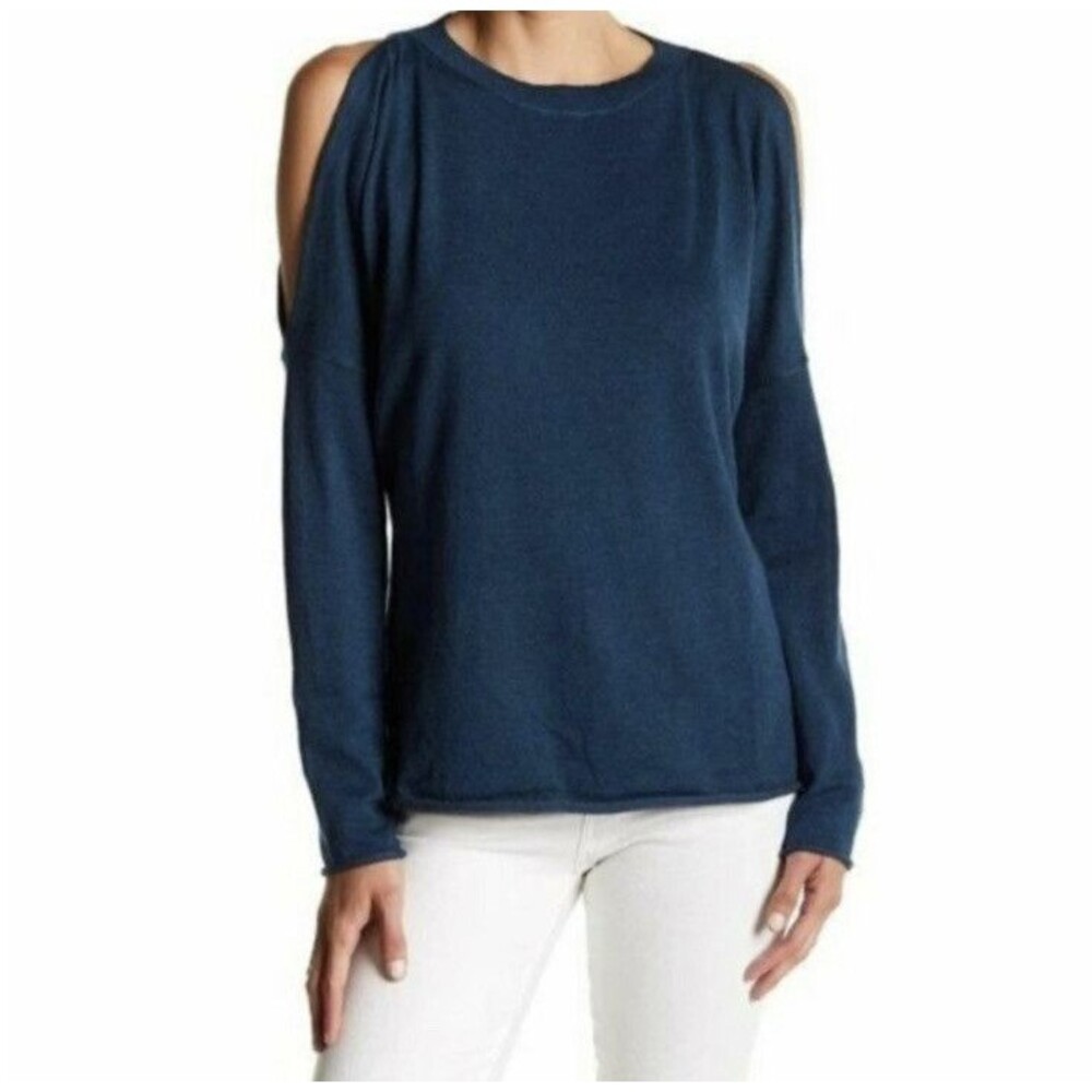 Revolve John + Jenn Blue Cold Shoulder Knit Sweater | Sz Small